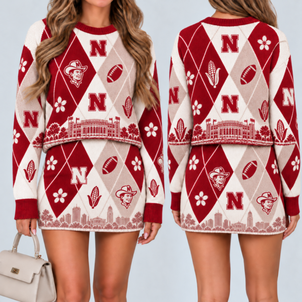 Nebraska Cornhuskers Women's Argyle Shirt & Skirt Set