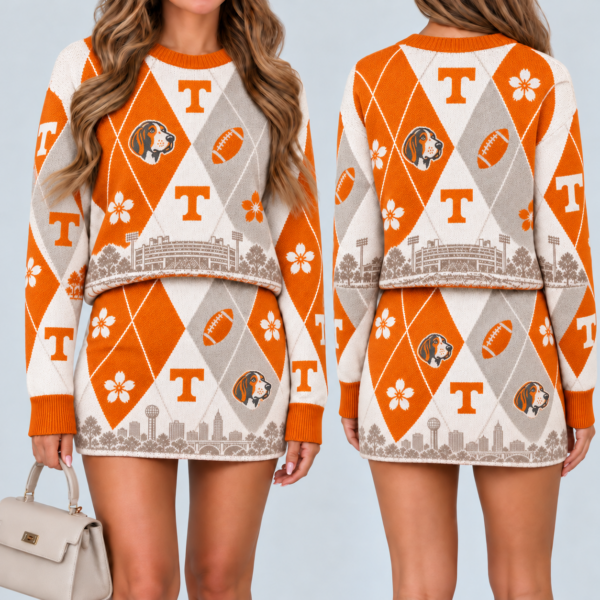 Tennessee Volunteers Women's Argyle Shirt & Skirt Set