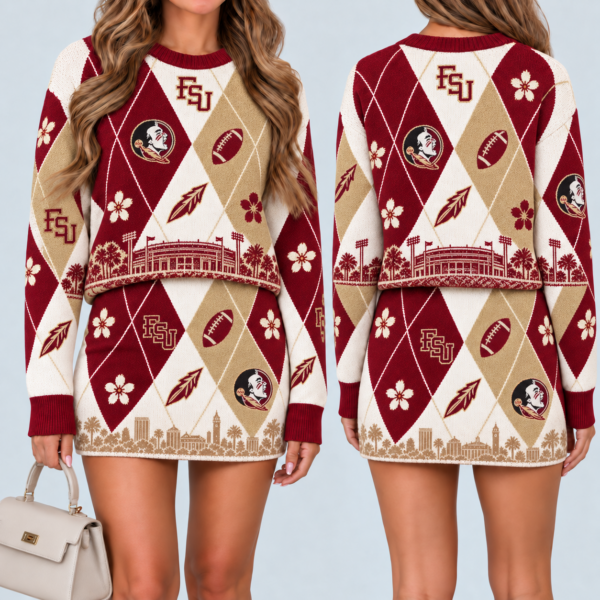Florida State Seminoles Women's Argyle Shirt & Skirt Set