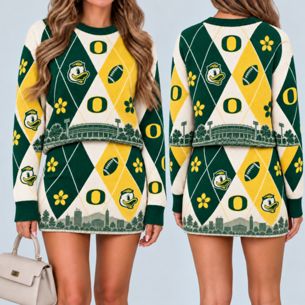 Oregon Ducks Women's Argyle Shirt & Skirt Set