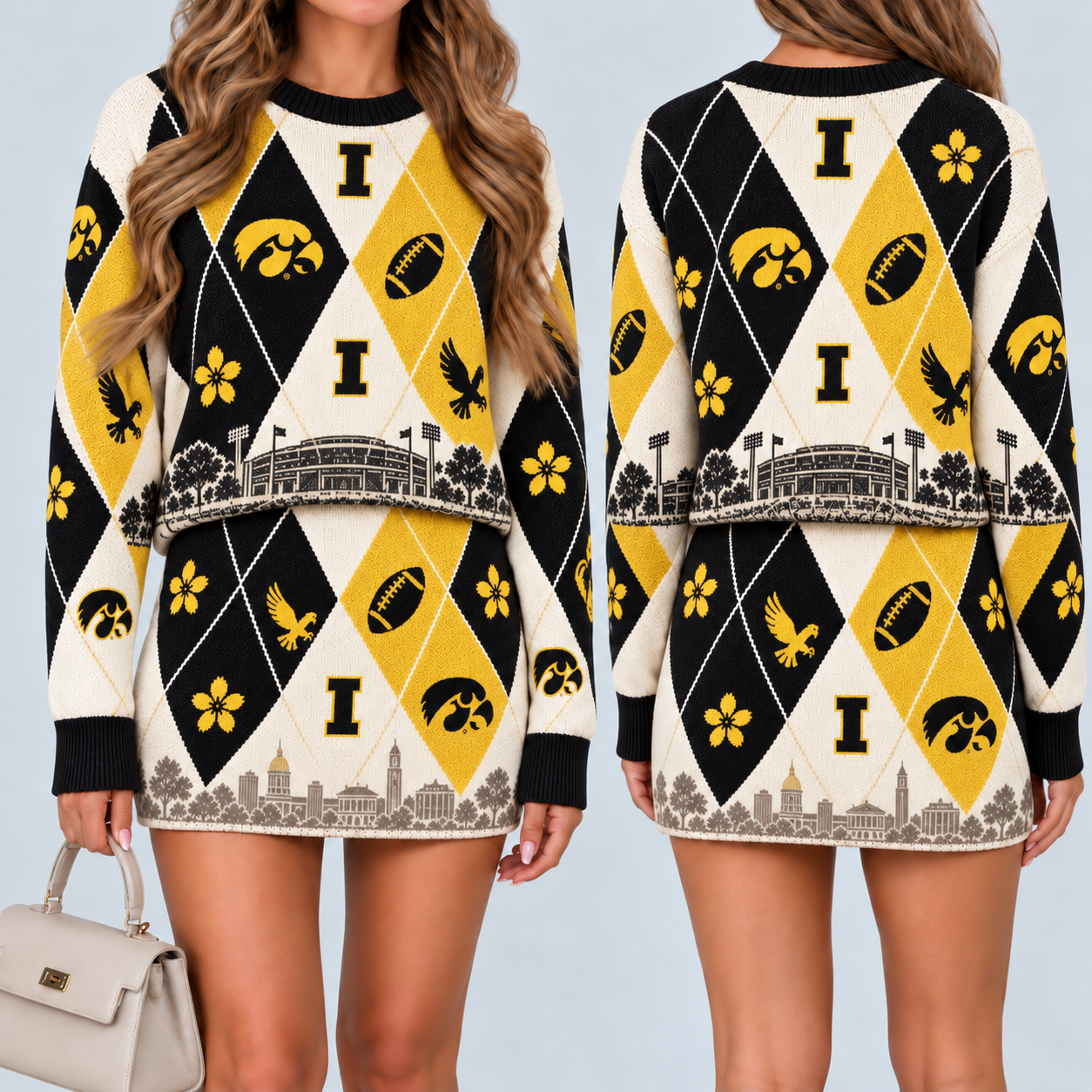 Iowa Hawkeyes Women's Argyle Shirt & Skirt Set