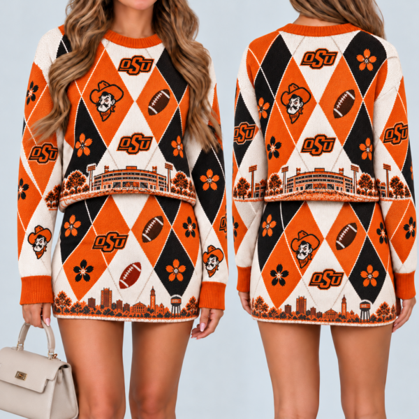 Oklahoma State Cowboys Women's Argyle Shirt & Skirt Set