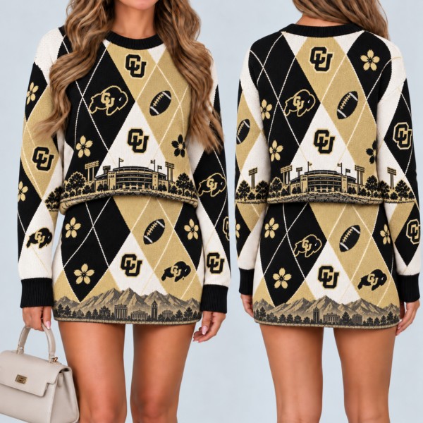 Colorado Buffaloes Women's Argyle Shirt & Skirt Set