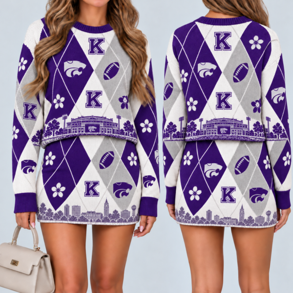 Kansas State Wildcats Women's Argyle Shirt & Skirt Set