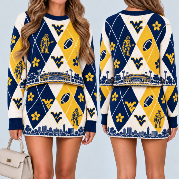 West Virginia Mountaineers Women's Argyle Shirt & Skirt Set