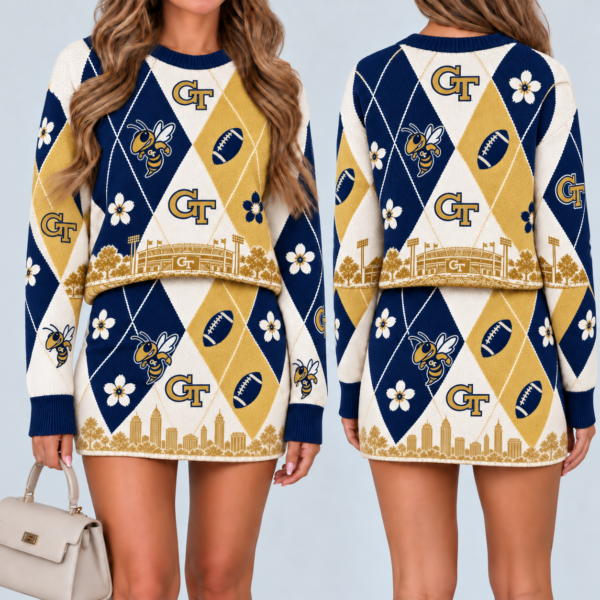 Georgia Tech Yellow Jackets Women's Argyle Shirt & Skirt Set