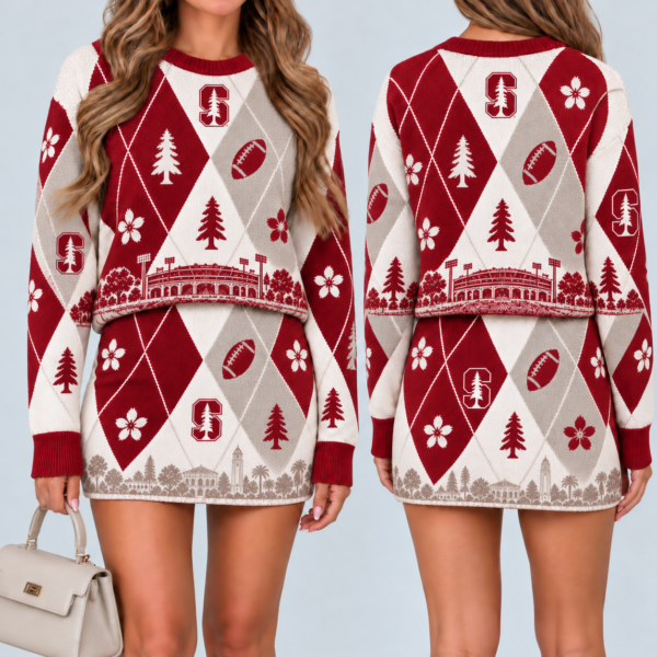 Stanford Cardinal Women's Argyle Shirt & Skirt Set