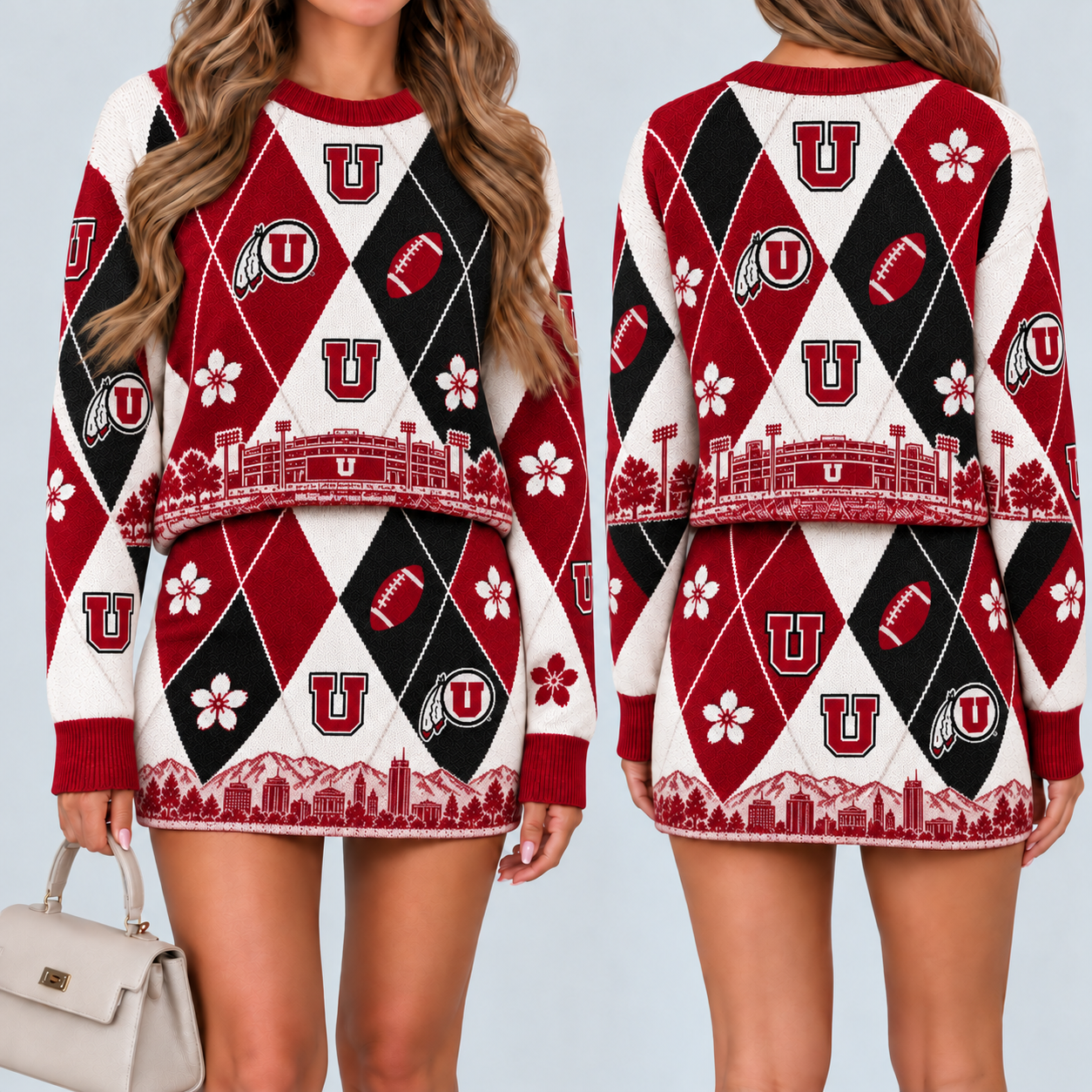 Utah Utes Women's Argyle Shirt & Skirt Set