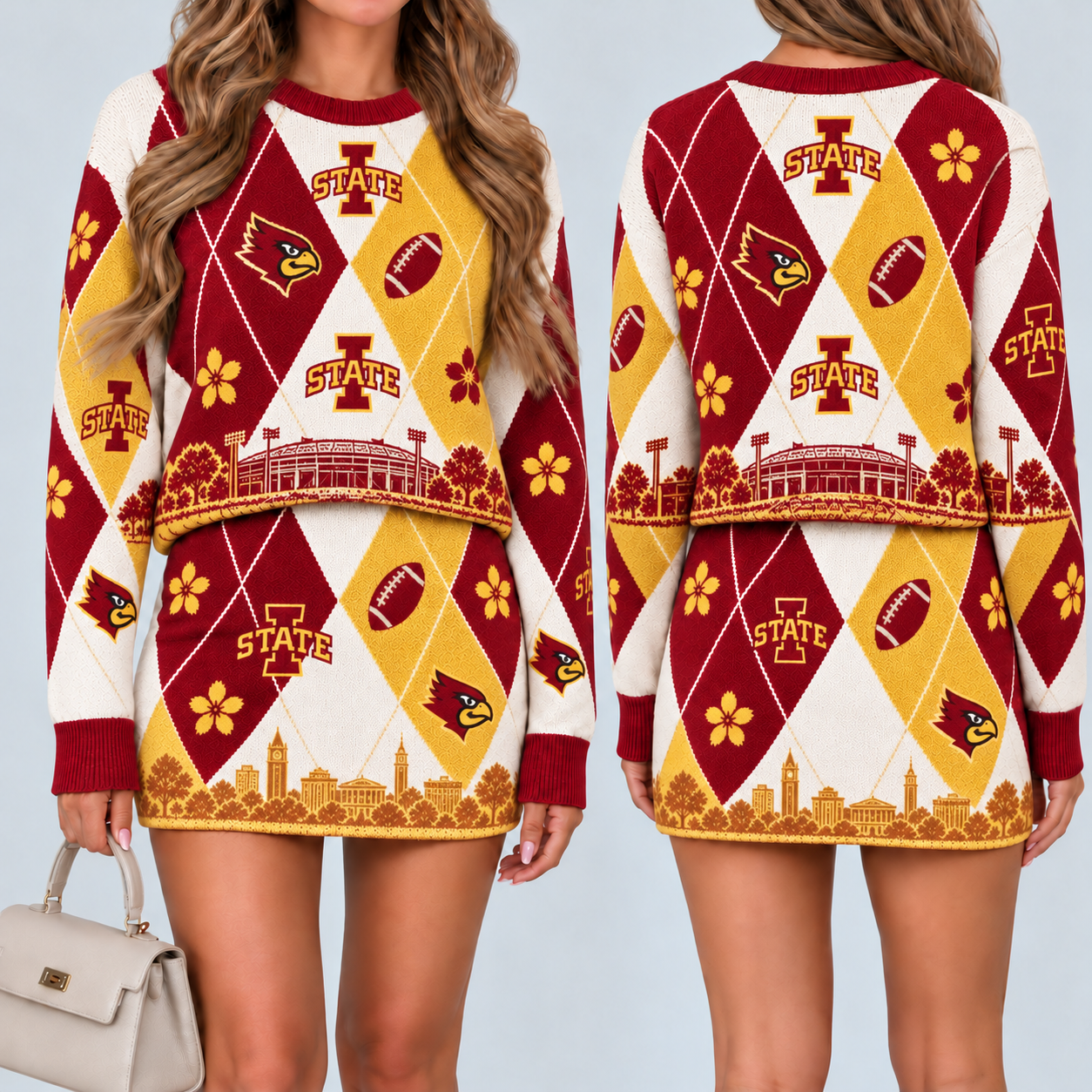 Iowa State Cyclones Women's Argyle Shirt & Skirt Set