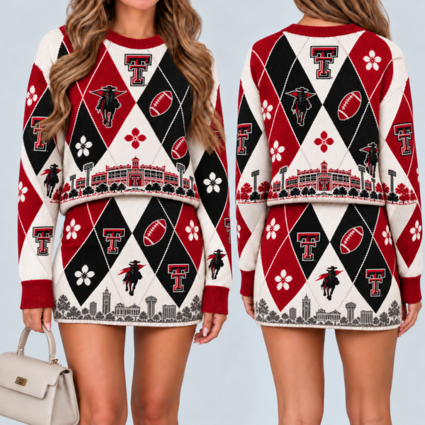 Texas Tech Red Raiders Women's Argyle Shirt & Skirt Set