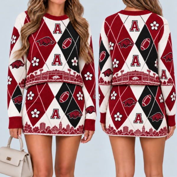 Arkansas Razorbacks Women's Argyle Shirt & Skirt Set