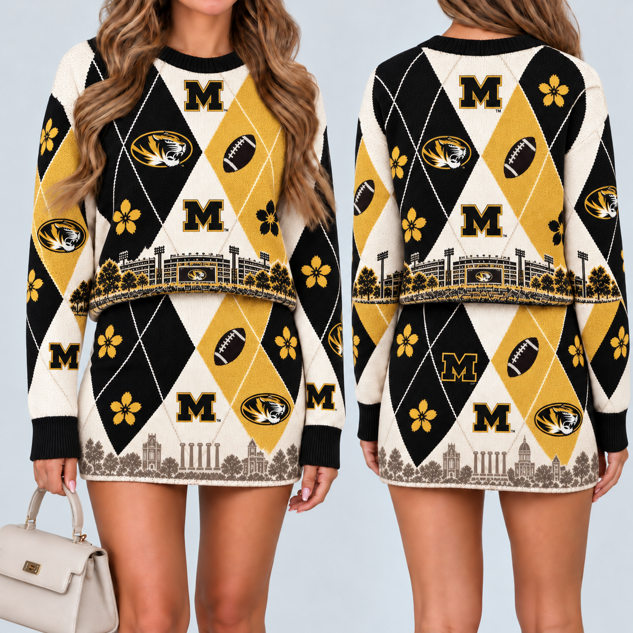 Missouri Tigers Women's Argyle Shirt & Skirt Set