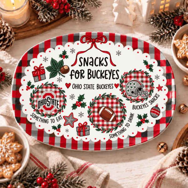 Ohio State Buckeyes Christmas Plate for Family