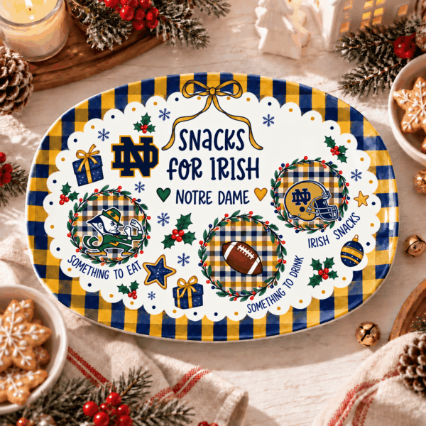Notre Dame Fighting Irish Christmas Plate for Family