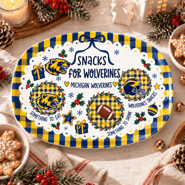 Michigan Wolverines Christmas Plate for Family