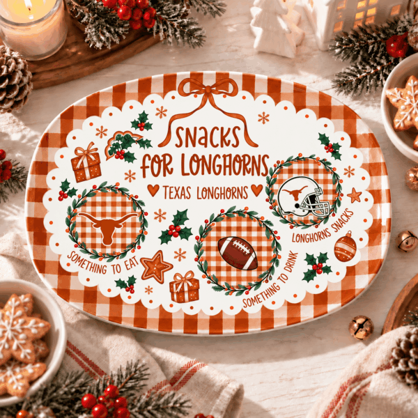 Texas Longhorns Christmas Plate for Family