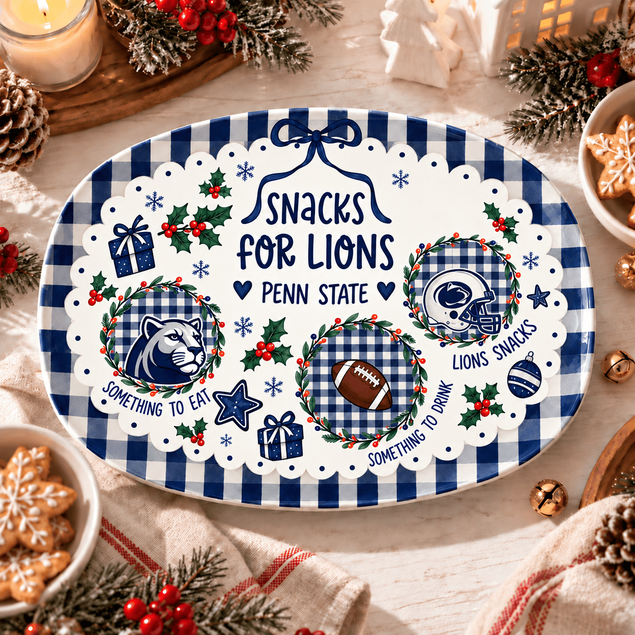 Penn State Nittany Lions Christmas Plate for Family