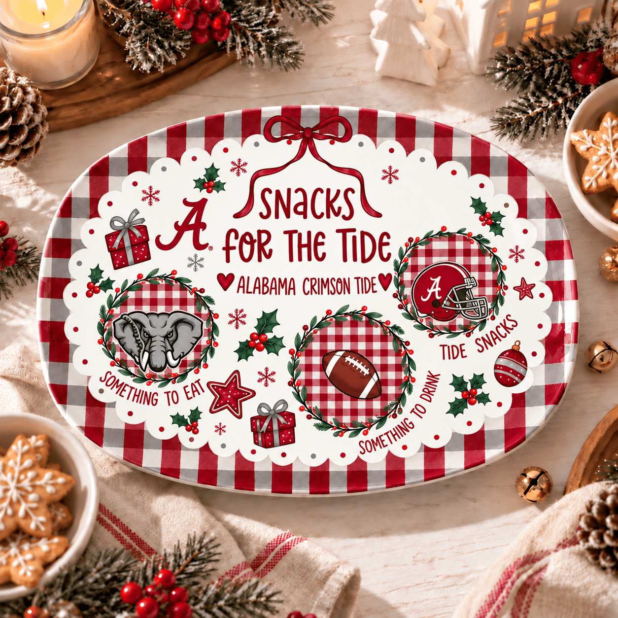 Alabama Crimson Tide Christmas Plate for Family