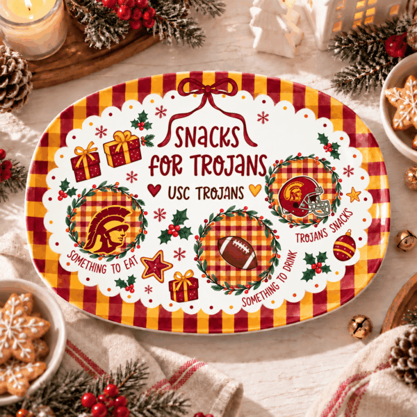 USC Trojans Christmas Plate for Family