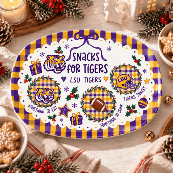 LSU Tigers Christmas Plate for Family