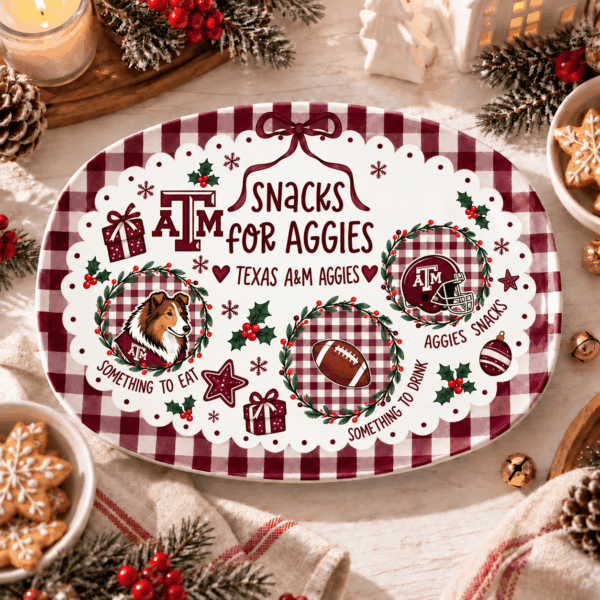 Texas A&M Aggies Christmas Plate for Family