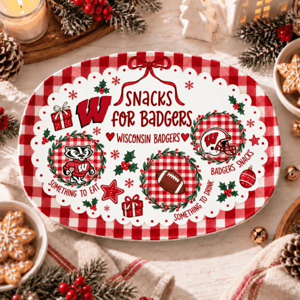 Wisconsin Badgers Christmas Plate for Family