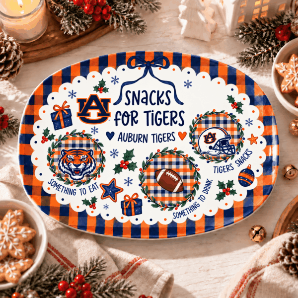 Auburn Tigers Christmas Plate for Family