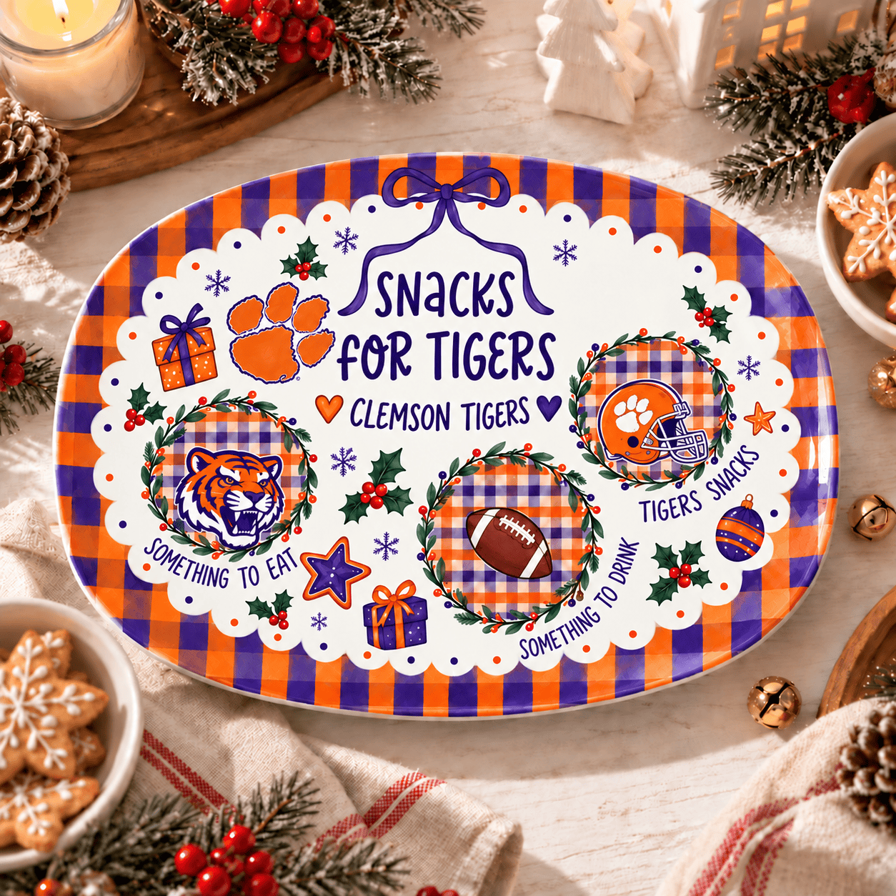 Clemson Tigers Christmas Plate for Family