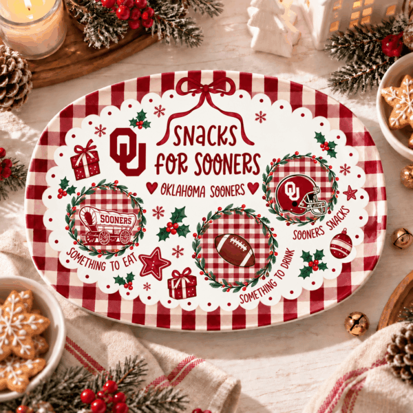 Oklahoma Sooners Christmas Plate for Family