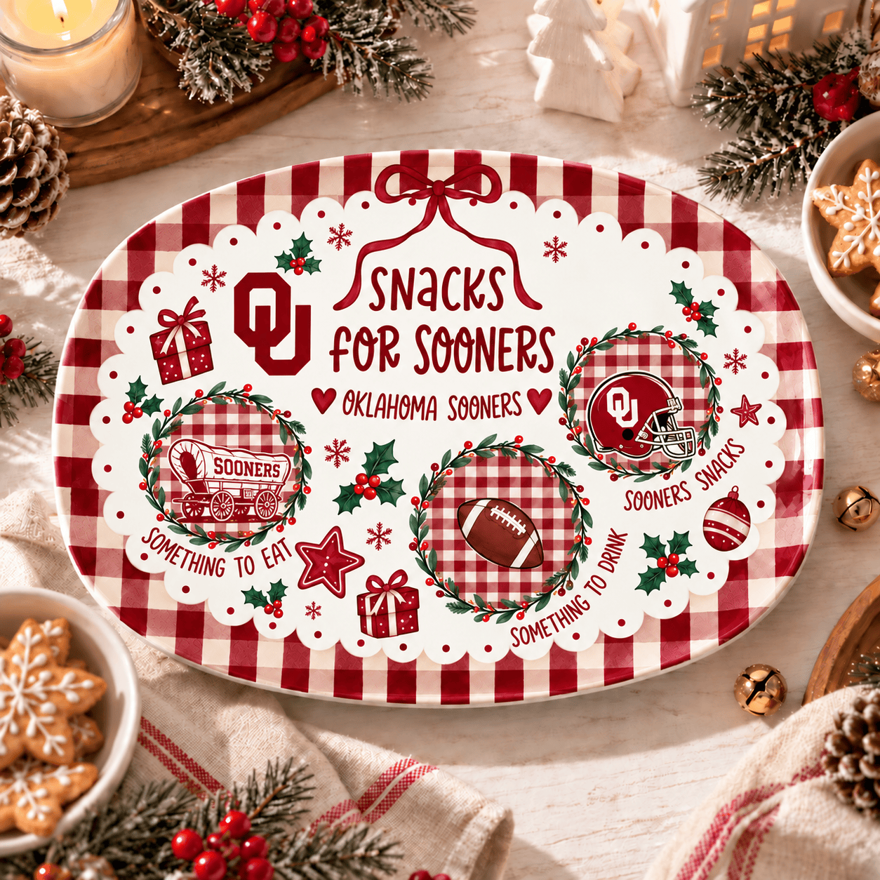 Oklahoma Sooners Christmas Plate for Family