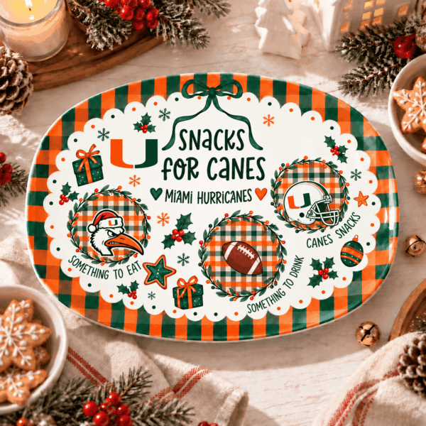 Miami Hurricanes Christmas Plate for Family