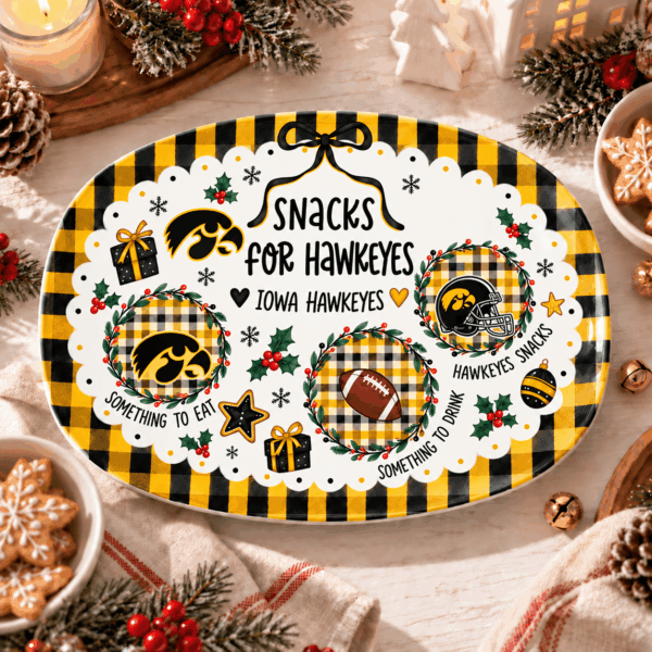 Iowa Hawkeyes Christmas Plate for Family