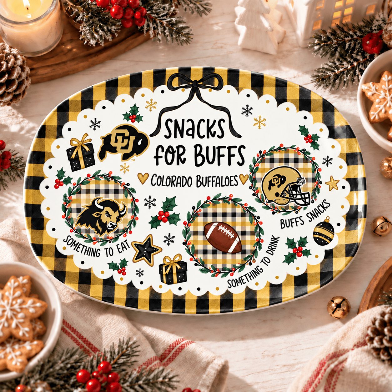 Colorado Buffaloes Christmas Plate for Family