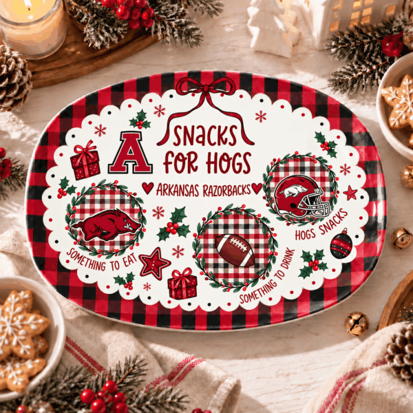 Arkansas Razorbacks Christmas Plate for Family