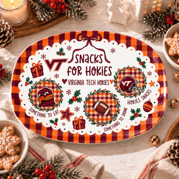 Virginia Tech Hokies Christmas Plate for Family