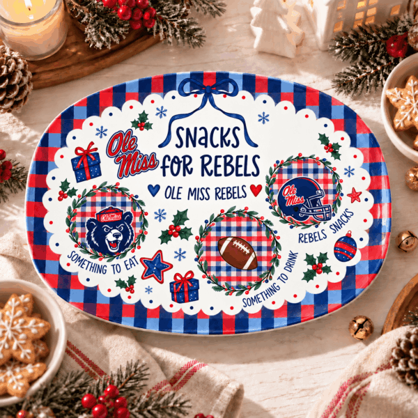 Ole Miss Rebels Christmas Plate for Family