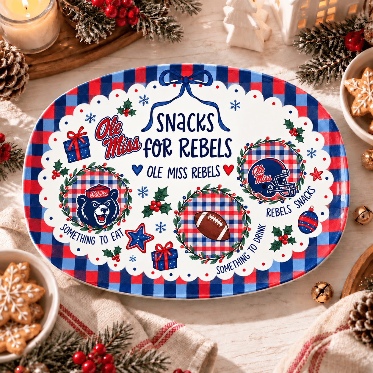 Ole Miss Rebels Christmas Plate for Family