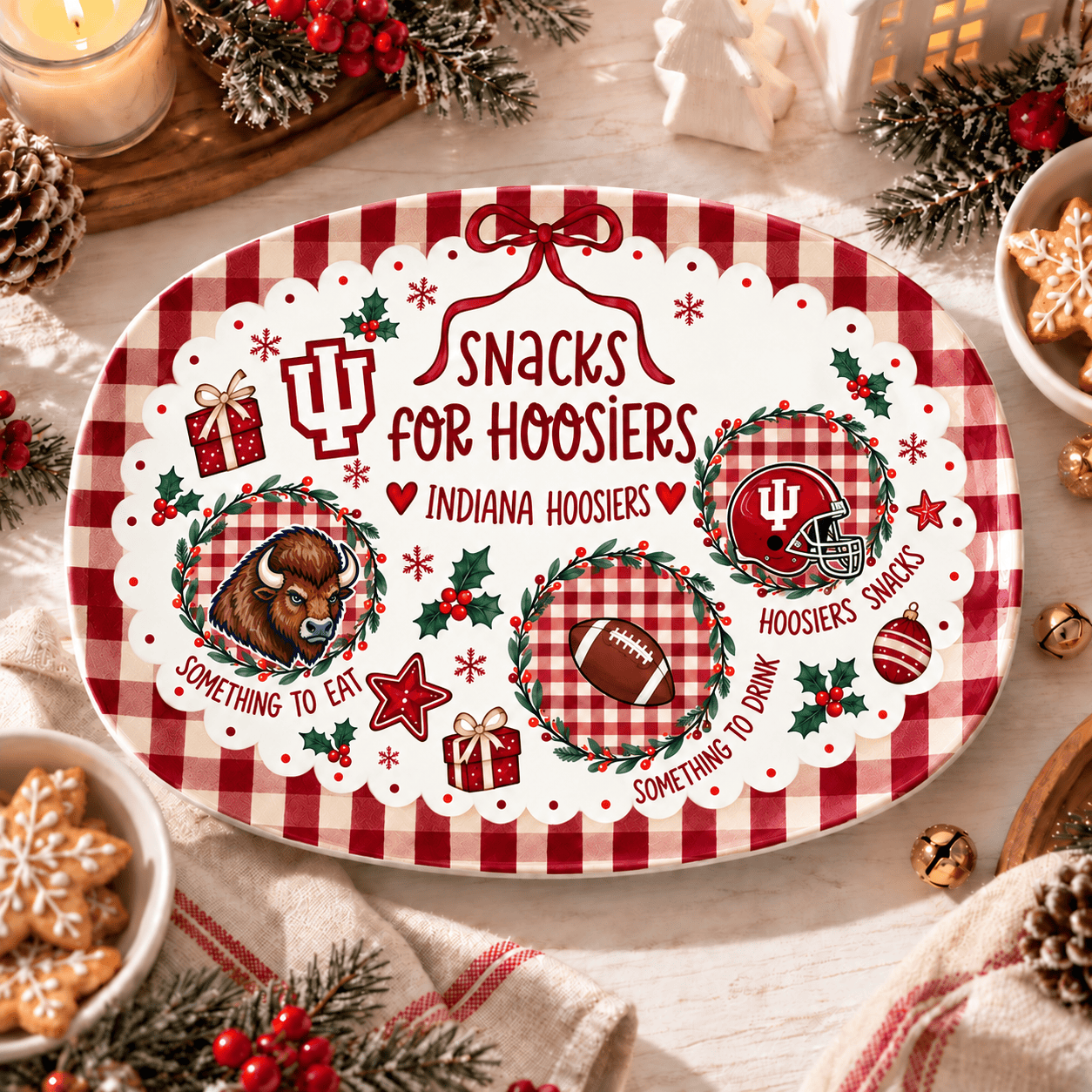 Indiana Hoosiers Christmas Plate for Family