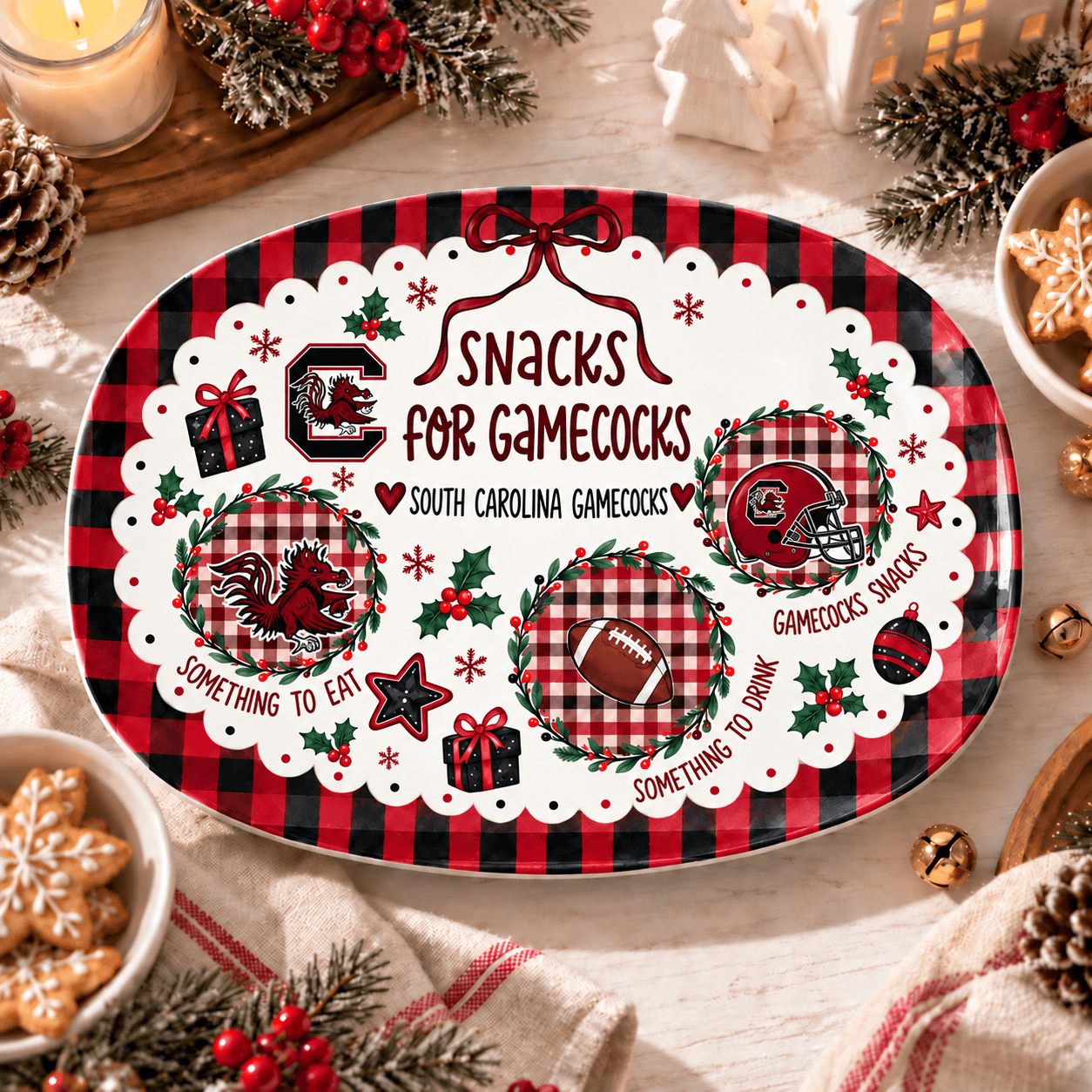 South Carolina Gamecocks Christmas Plate for Family
