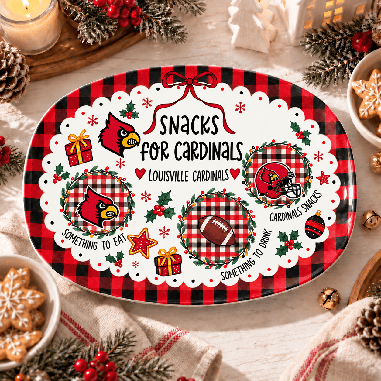 Louisville Cardinals Christmas Plate for Family