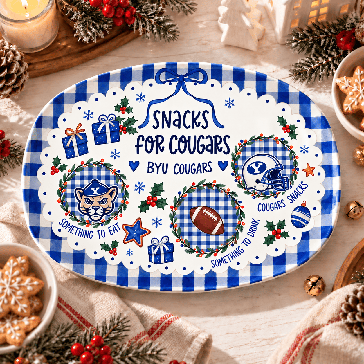 BYU Cougars Christmas Plate for Family