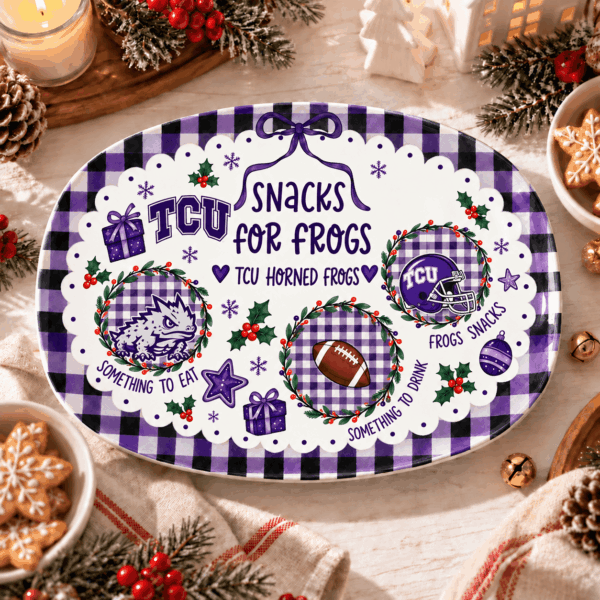 TCU Horned Frogs Christmas Plate for Family
