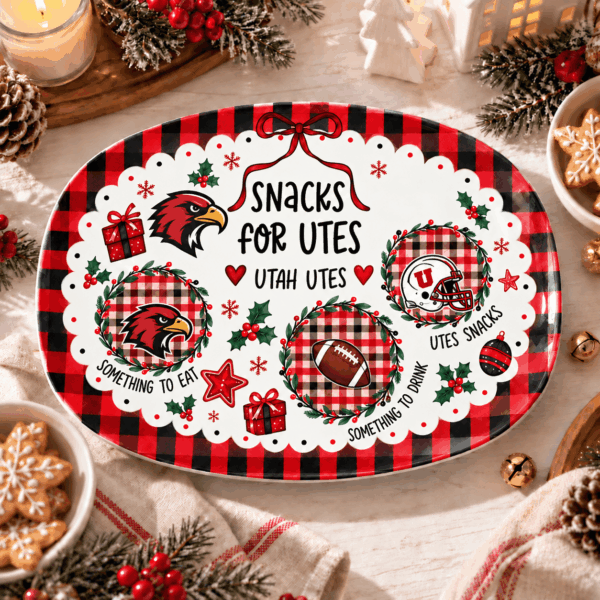 Utah Utes Christmas Plate for Family