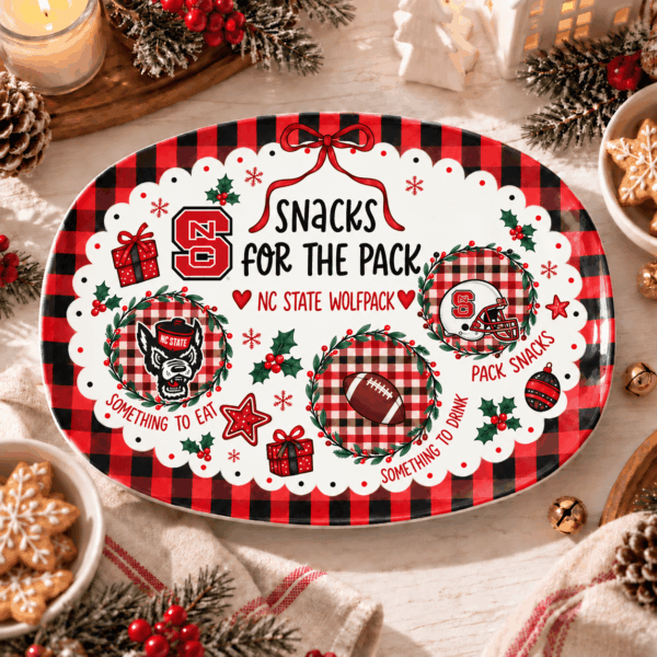 NC State Wolfpack Christmas Plate for Family