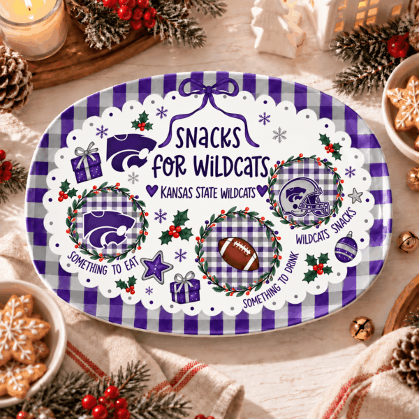 Kansas State Wildcats Christmas Plate for Family