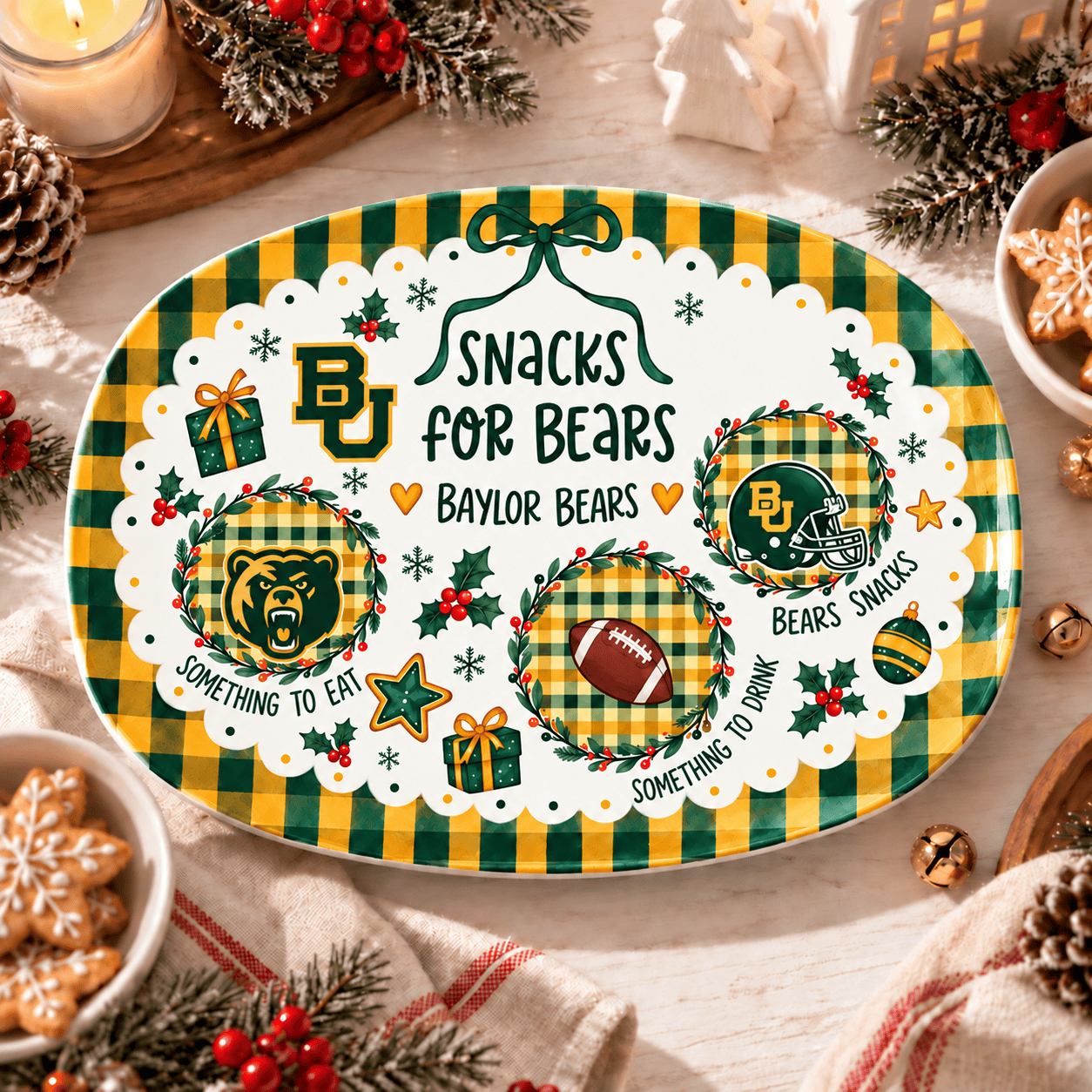 Baylor Bears Christmas Plate for Family