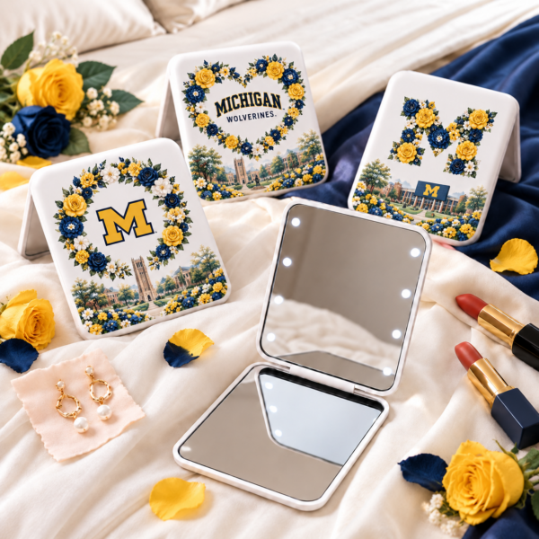 Michigan Wolverines Floral Mirror