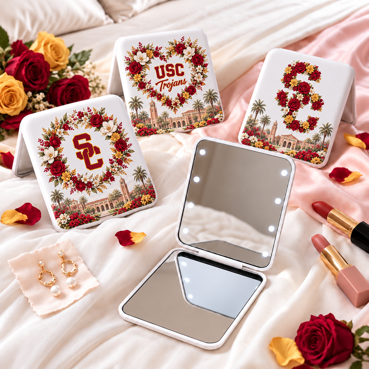 USC Trojans Floral Mirror
