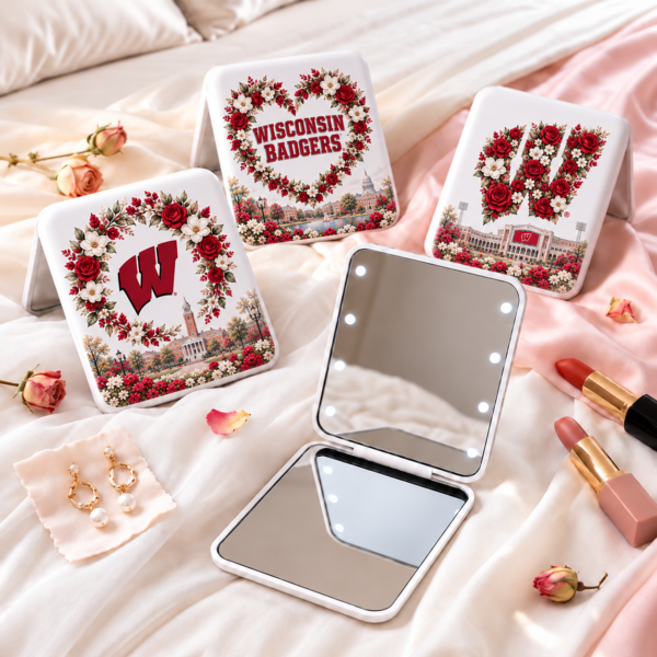 Wisconsin Badgers Floral Mirror