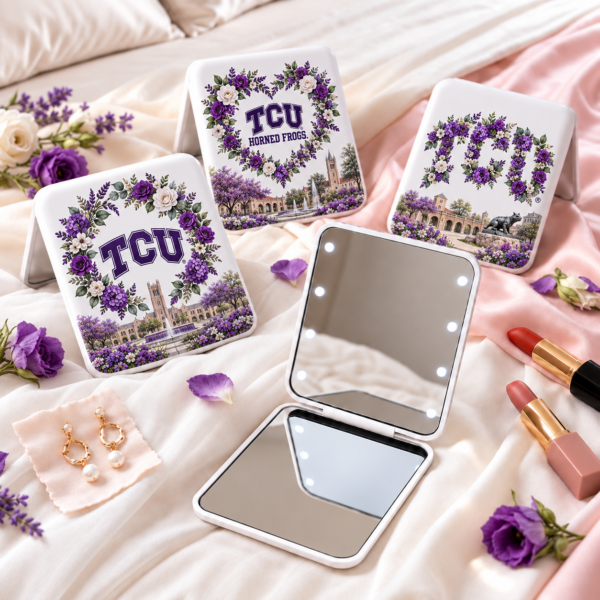 TCU Horned Frogs Floral Mirror